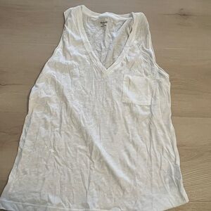 Madewell White V-Neck Tank Top NWOT